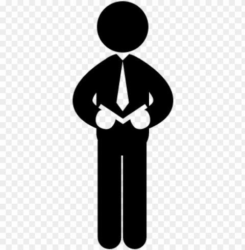 businessman vector - stick figure with clipboard PNG Graphic Isolated on Clear Background