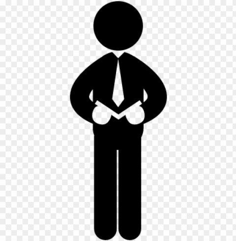 Businessman Vector - Stick Figure With Clipboard PNG Graphic Isolated On Clear Background