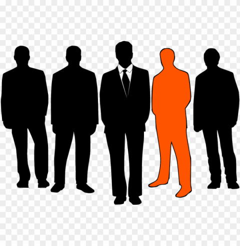 businessmen leader group business men oran - group of people PNG Image Isolated on Clear Backdrop