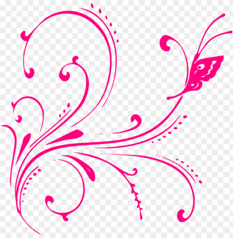 butterfly by hasnasone on - pink butterfly border Clear Background PNG Isolation