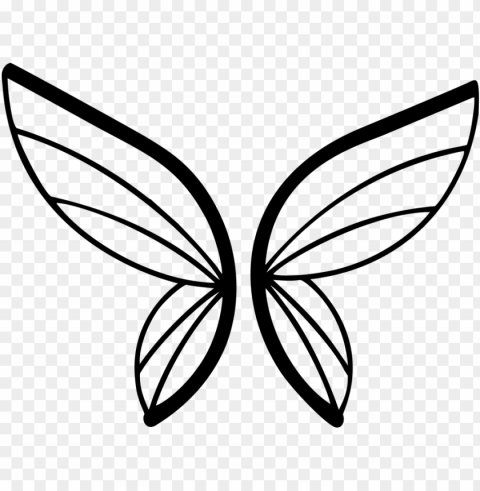 butterfly insect wings animal silhouette - asas de borboleta desenho PNG with clear background set