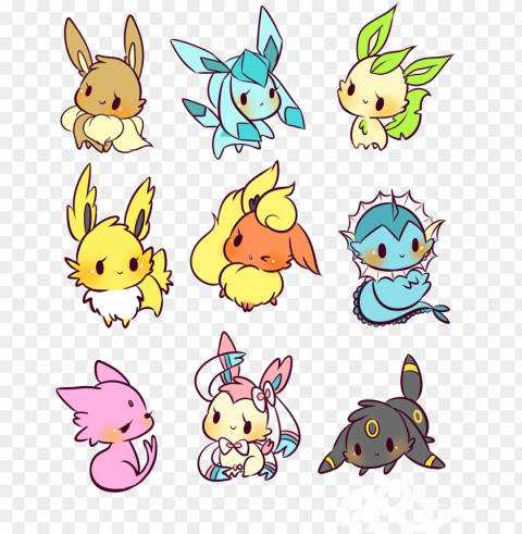 buttons are - all eevee evolutions drawi PNG files with transparent canvas collection