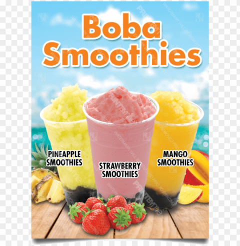 bv-150 assorted boba smoothies poster - smoothie poster Isolated Element with Clear Background PNG