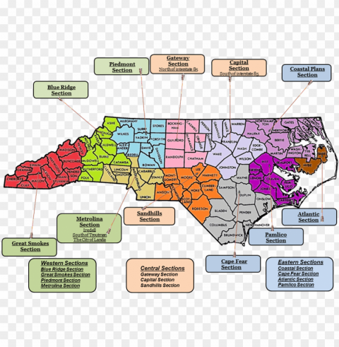 c sections - counties of north carolina PNG for educational projects