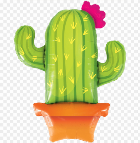 cactus with flower foil supershape 99cm balloon - cactus qualatex PNG transparent designs for projects
