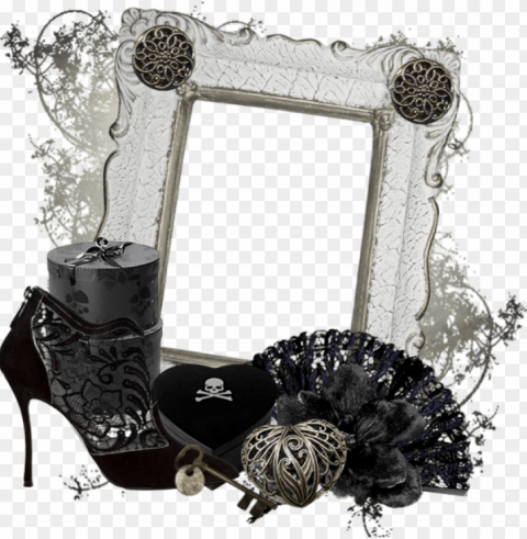 cadre gothique tube halloween - goth frames clusters PNG isolated
