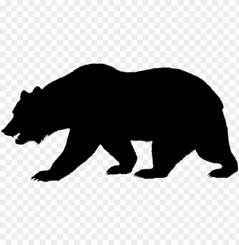 california bear outline - california bear transparent Isolated Illustration with Clear Background PNG