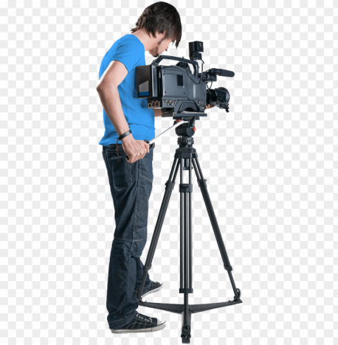 cameraman - journalist reporter cut out PNG Graphic with Clear Background Isolation
