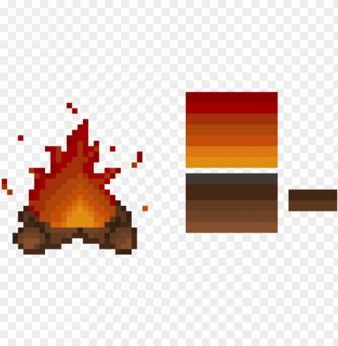 campfire - pixel art Clear Background Isolated PNG Icon