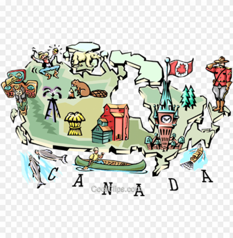 canada map royalty free vector clip art illustration - geography of canada political cartoo Transparent PNG images for design