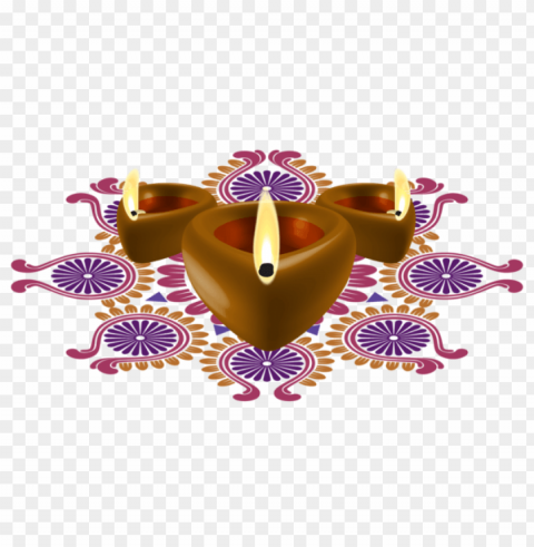 Candle And Flowers Diwali PNG Graphics With Alpha Transparency Bundle