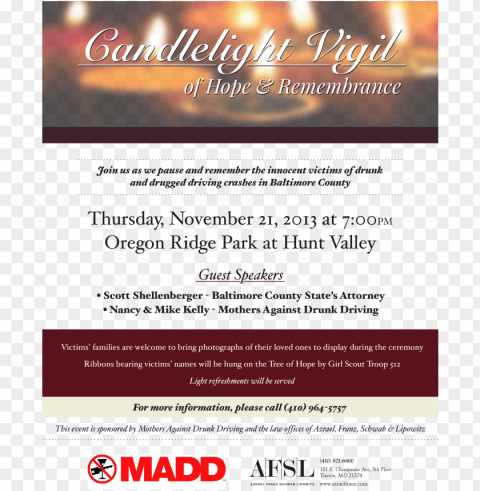 candlelight vigil of hope & remembrance ceremony - remembrance flyer Isolated Artwork in Transparent PNG Format
