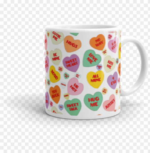 candy conversation hearts mug - mu PNG files with no background bundle