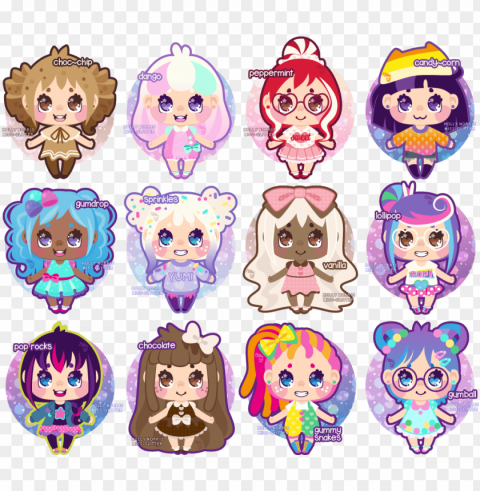 candy girl drawings PNG files with transparent elements wide collection