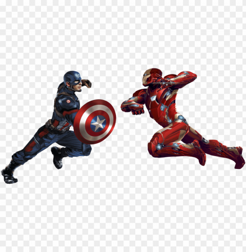 cap vs im cw render - marvel comics metal poster - iron man 32 x 45cm Clean Background Isolated PNG Art