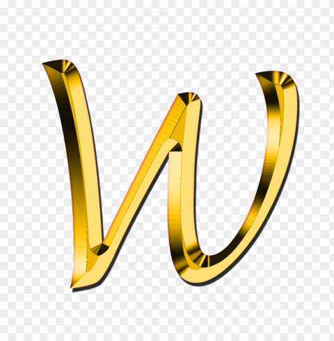 capital letter w Isolated Artwork with Clear Background in PNG