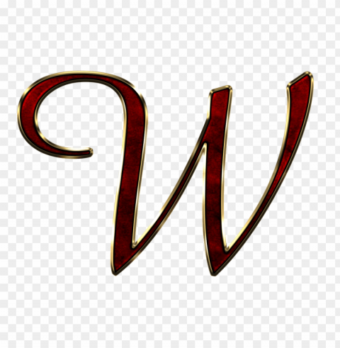 capital letter w red Isolated Character in Clear Background PNG