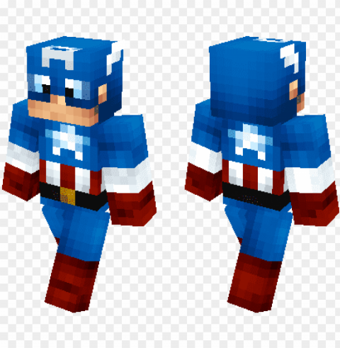 captain america minecraft skin - skin de capitan america para minecraft ClearCut Background PNG Isolated Subject