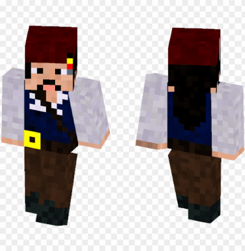captain jack sparrow - minecraft skin john wick Isolated Item on Transparent PNG
