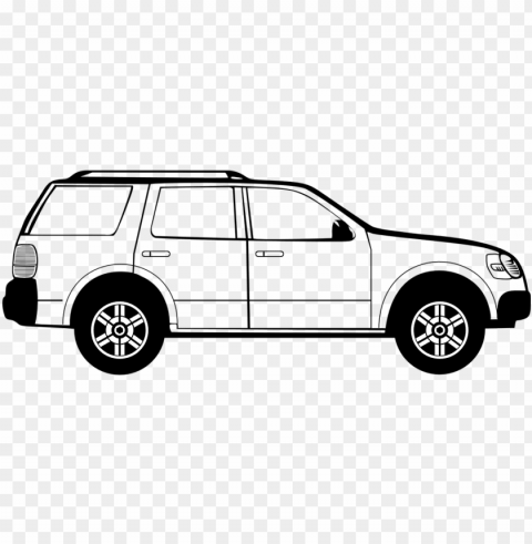 car clipart side view - car clipart black and white Transparent PNG Isolation of Item