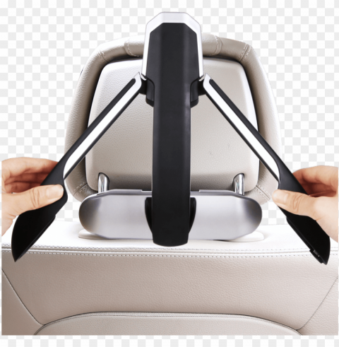 car seat back car with clothes hanging clothes suit - clothes hanger PNG Graphic Isolated on Clear Background Detail