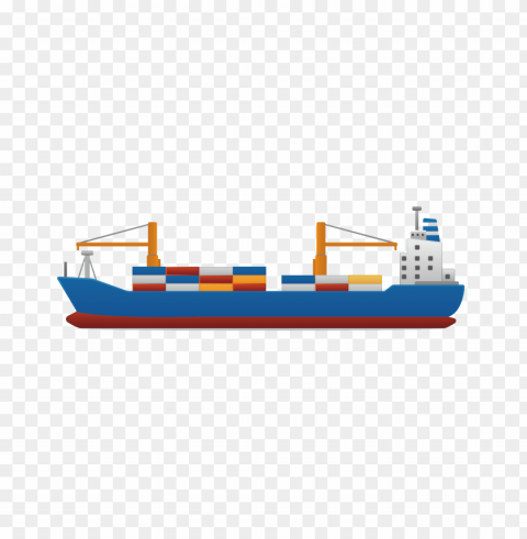 cargo ship boat illustration free Isolated PNG Object with Clear Background