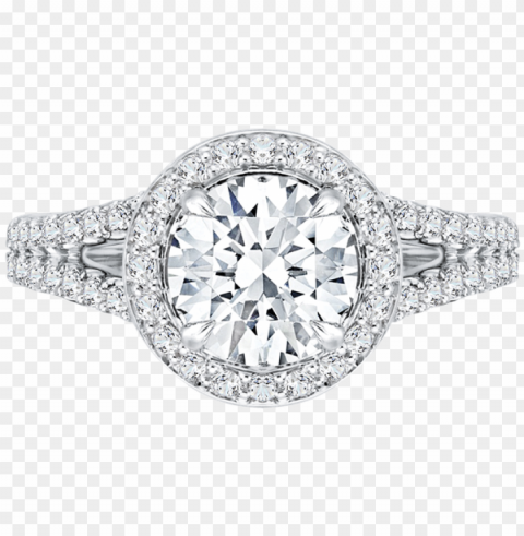 carizza 18k white gold carizza semi mount engagement - double band halo engagement ri Transparent picture PNG PNG transparent with Clear Background ID 293fe64b