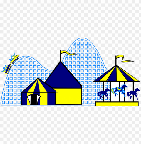 Carnival Rides Transparent Background PNG Isolated Pattern