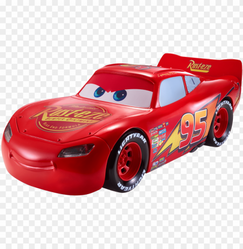cars movie moves lightning mcqueen car - disney pixar cars 3 movie moves lightning mcqueen playset ClearCut Background Isolated PNG Art