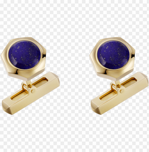 Cartier Lapis Cufflinks Transparent PNG Isolated Graphic With Clarity