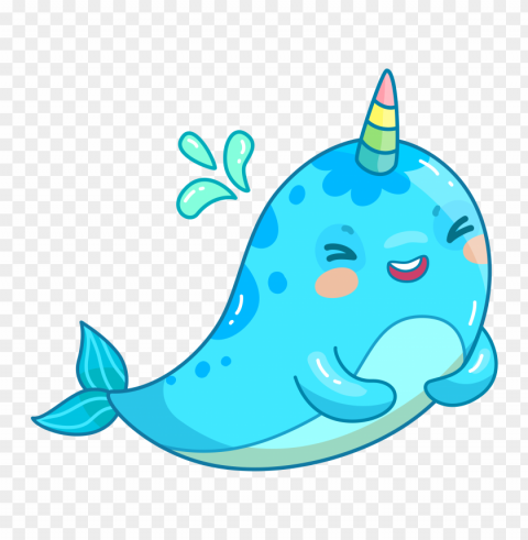 Cartoon dolphin unicorn PNG transparent design PNG transparent with Clear Background ID c7f67cd6