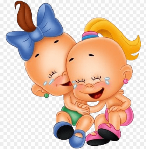 cartoon baby girl and boy clip art - animated cute funny baby cartoons HighQuality Transparent PNG Isolated Artwork