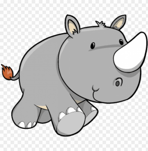 cartoon baby rhino - cute cartoon rhino Transparent PNG Isolated Subject