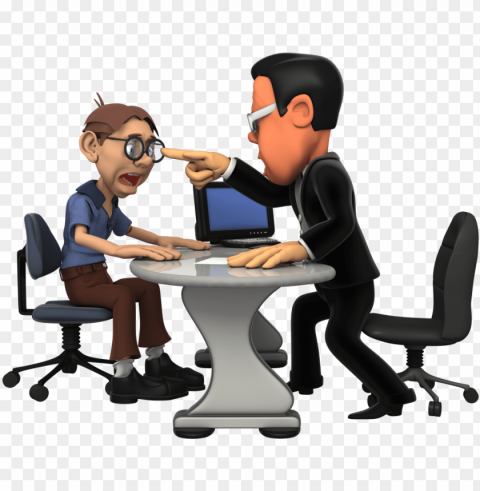 cartoon boss talking to employee clipart - internet safety for kids Transparent design PNG
