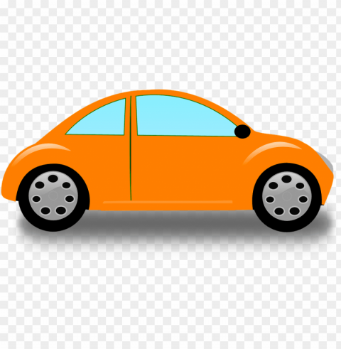 cartoon cars - clip art orange car Isolated Graphic on Transparent PNG