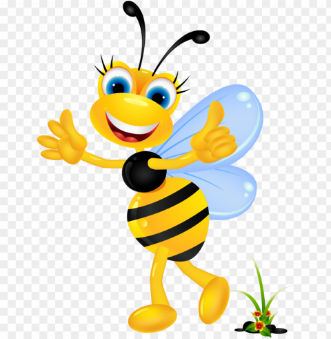 cartoon clip art cute transprent - female honey bee cartoo PNG clipart with transparent background