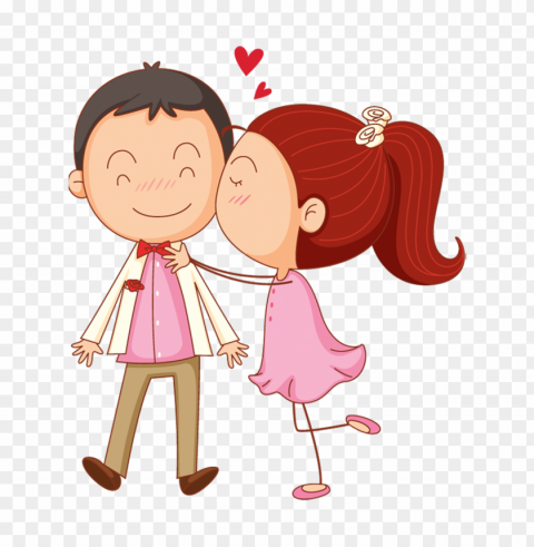 cartoon couple in love valentine's day hd Isolated Subject in HighResolution PNG