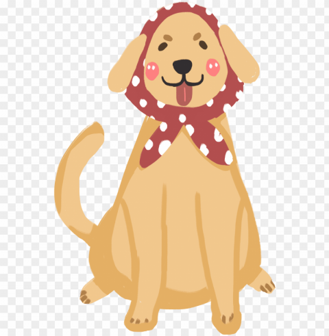 cartoon cute headscarf dog and psd - do PNG for free purposes