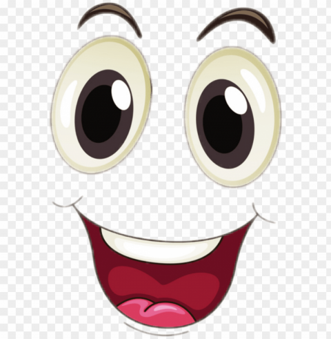cartoon eyes and mouth Transparent Background PNG Isolated Item