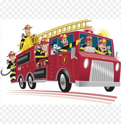 cartoon fire truck PNG images with transparent overlay
