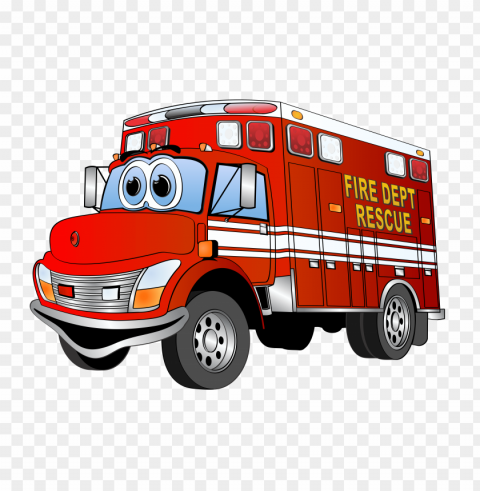 cartoon fire truck PNG images without BG