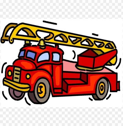 cartoon fire truck PNG Isolated Design Element with Clarity