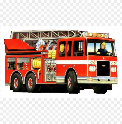 cartoon fire truck PNG Isolated Illustration with Clear Background images Background - image ID is 643b08d2