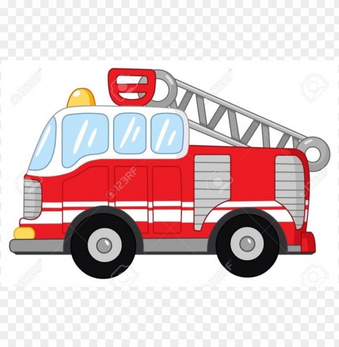 cartoon fire truck PNG Isolated Object on Clear Background