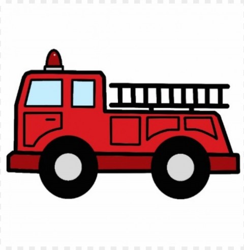 cartoon fire truck PNG Isolated Object with Clarity