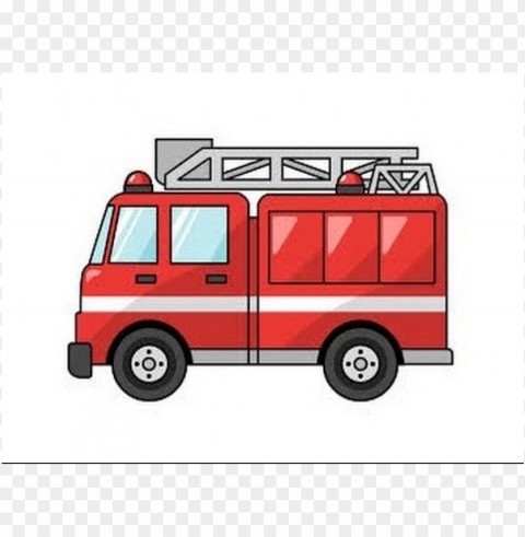 cartoon fire truck PNG Isolated Object with Clear Transparency