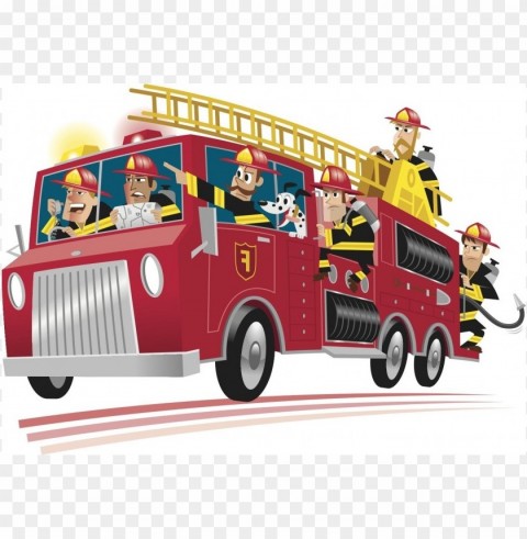 cartoon fire truck PNG no background free