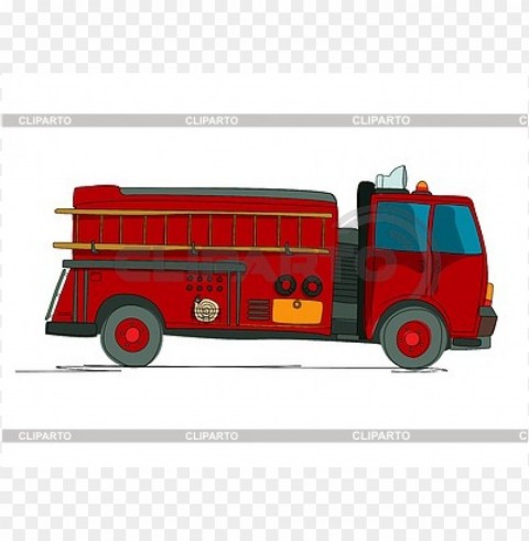 cartoon fire truck PNG Object Isolated with Transparency