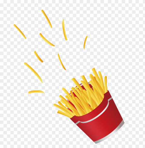 cartoon illustration french fries flying hd PNG with no background for free