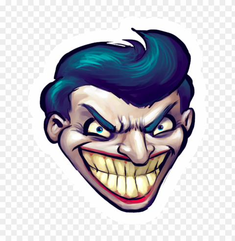 cartoon joker head face clipart stickers Isolated Subject on HighQuality PNG